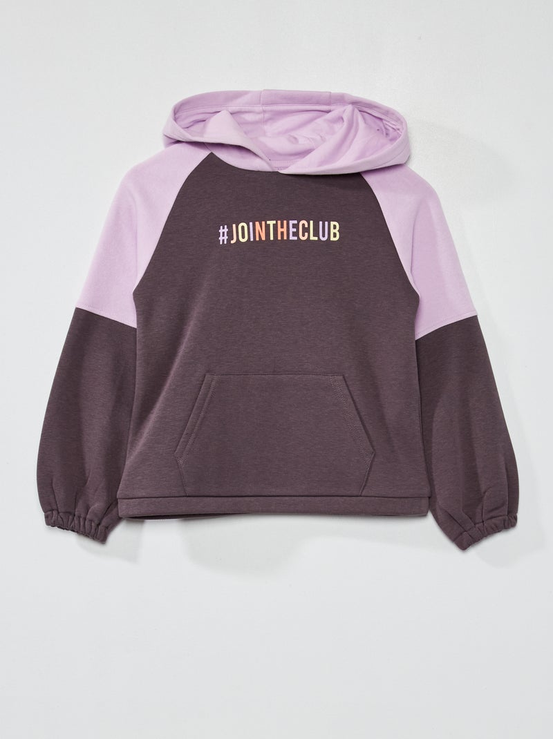 Hoodie met colorblockpatroon GRIJS - Kiabi