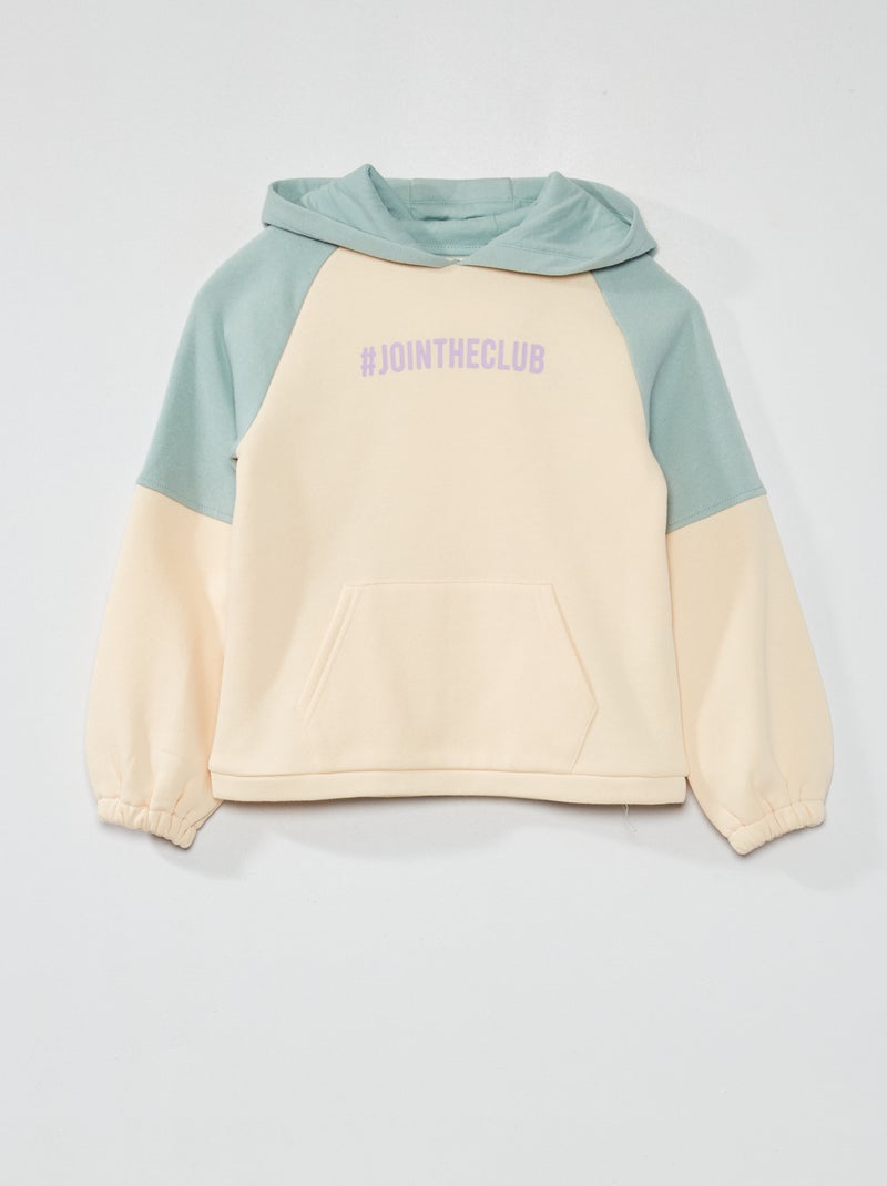 Hoodie met colorblockpatroon WIT - Kiabi