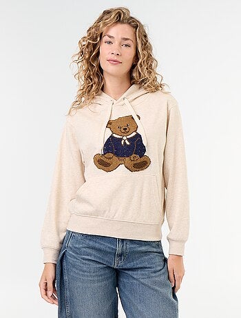 Hoodie met geborduurde beer
