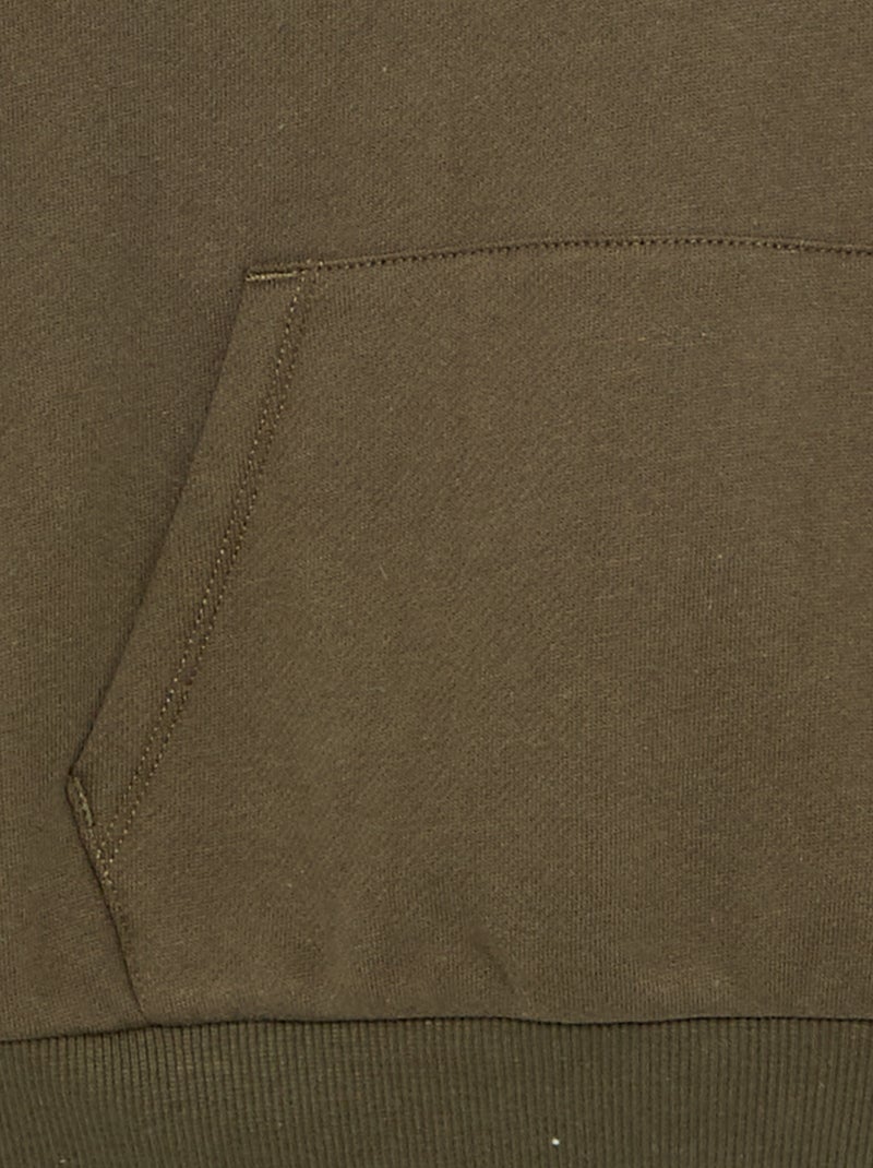 Hoodie met kangoeroezak Kaki - Kiabi
