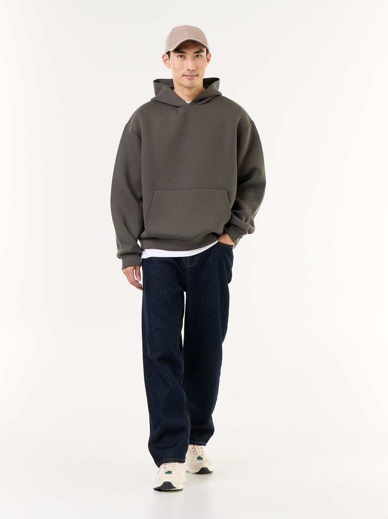Hoodie met kangoeroezak Kaki - Kiabi