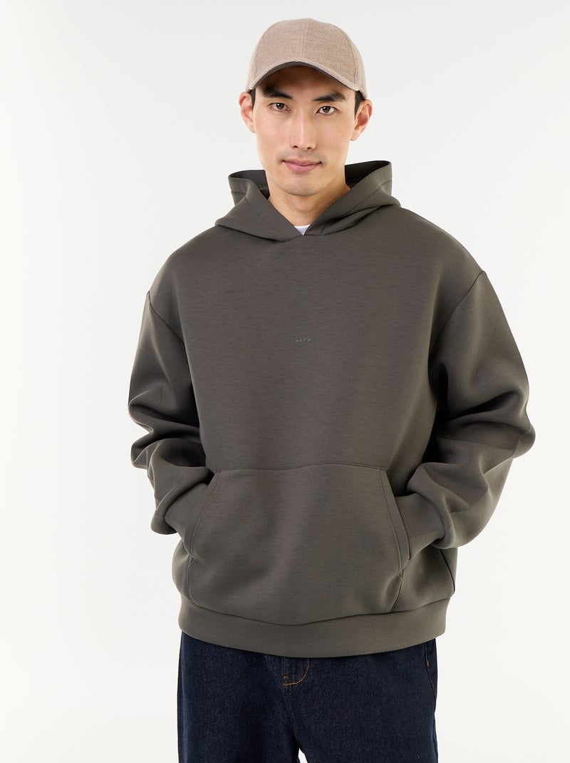 Hoodie met kangoeroezak Kaki - Kiabi