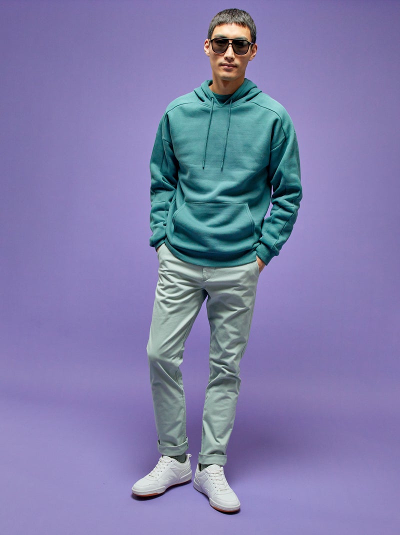 Hoodie met kangoeroezak kopergroen - Kiabi