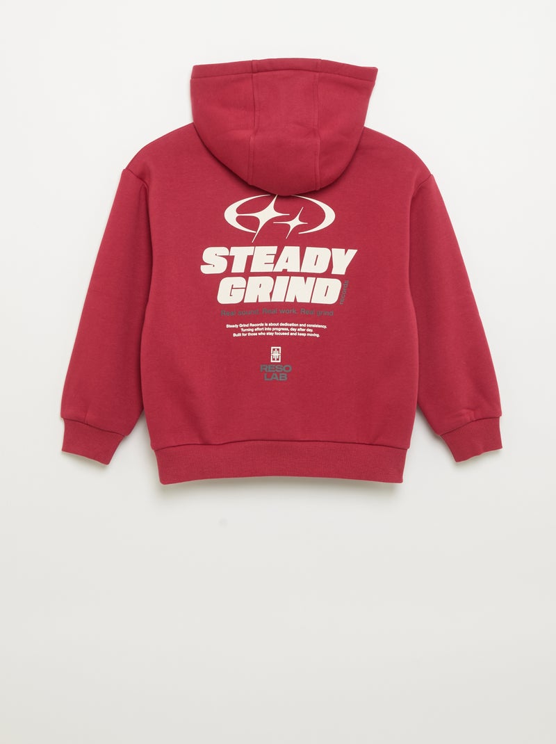 Hoodie met kangoeroezak Rood - Kiabi