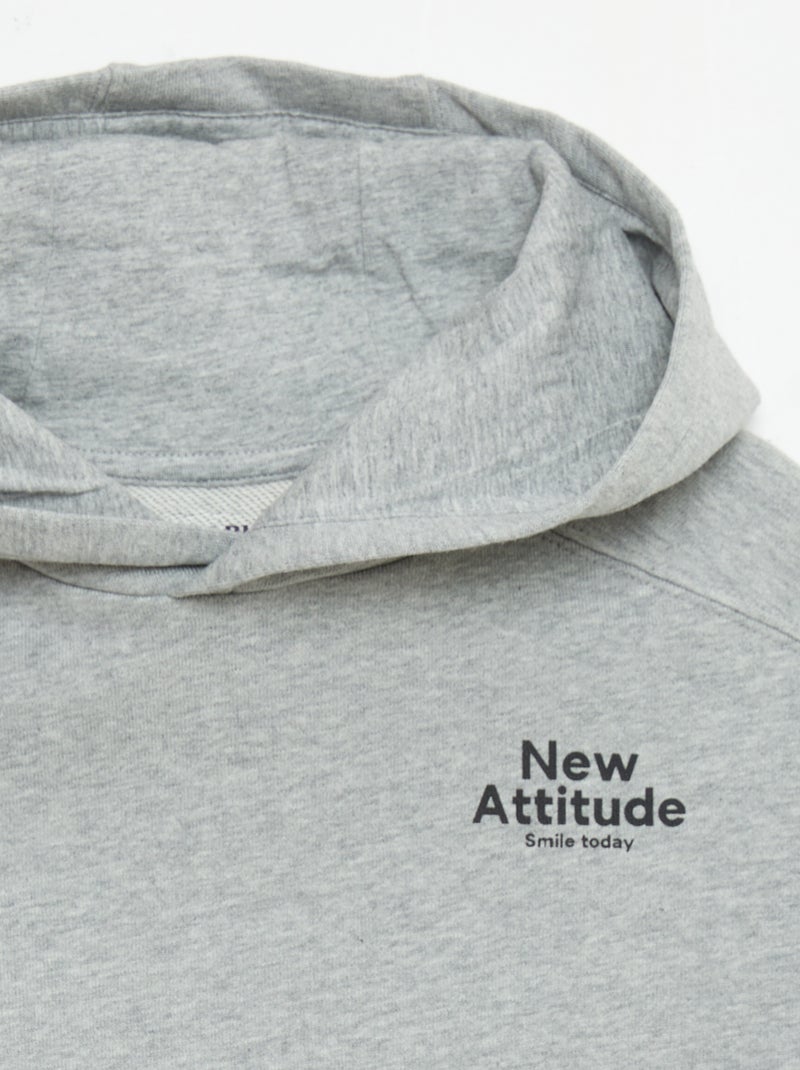 Hoodie met korte mouwen Grijs - Kiabi