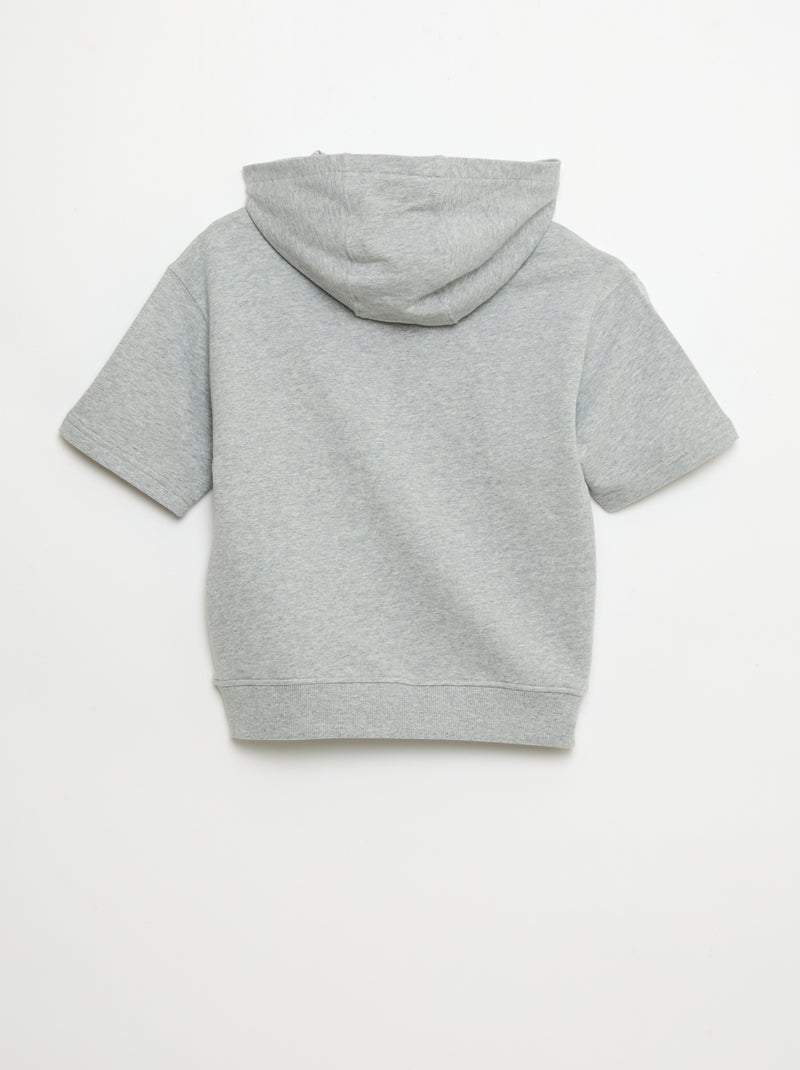 Hoodie met korte mouwen Grijs - Kiabi