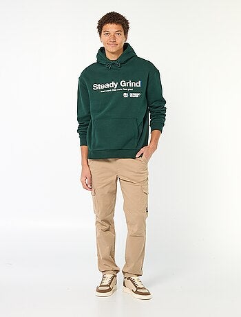 Hoodie met opschrift voor- en achterop