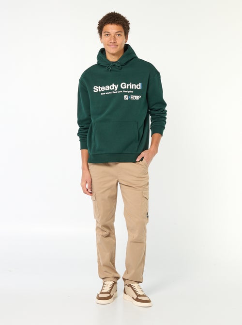 Hoodie met opschrift voor- en achterop - Kiabi