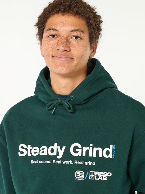 Hoodie met opschrift voor- en achterop - Kiabi