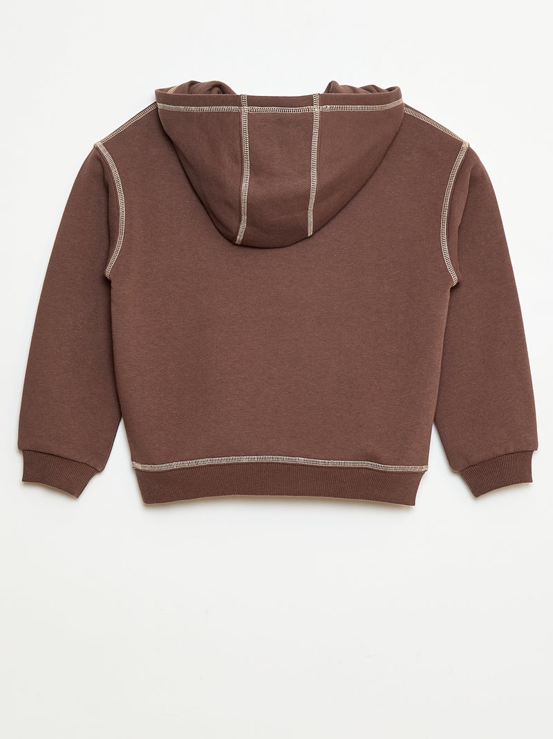 Hoodie met print Bruin - Kiabi