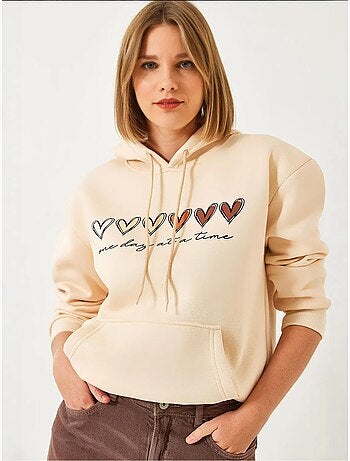 Hoodie met print, capuchon en zak lucci