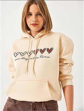 Hoodie met print, capuchon en zak lucci