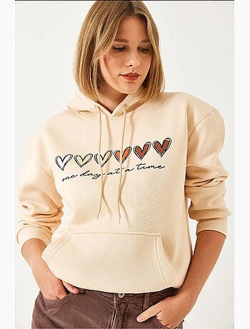 Hoodie met print, capuchon en zak lucci