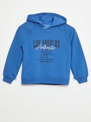 Hoodie met print en ritssluitingen opzij - So Easy