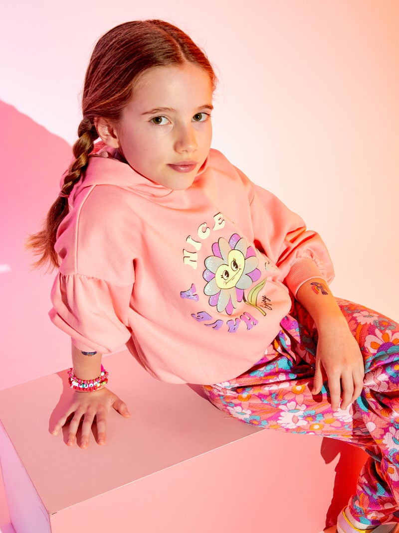Hoodie met print ROSE - Kiabi