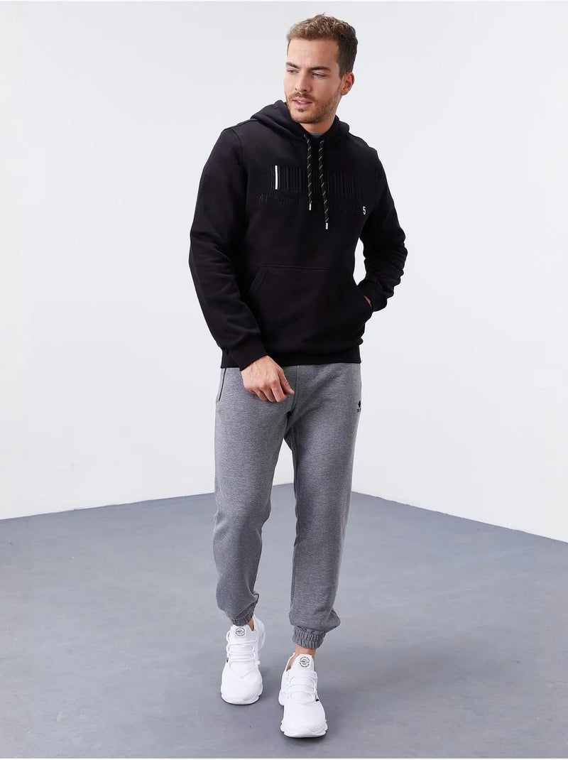 Hoodie met print tommy Zwart - Kiabi