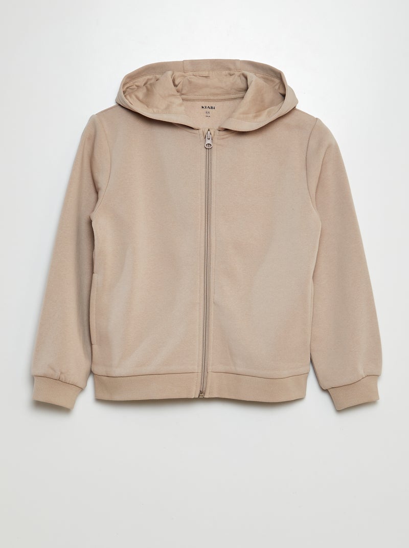 Hoodie met rits BIEGE - Kiabi