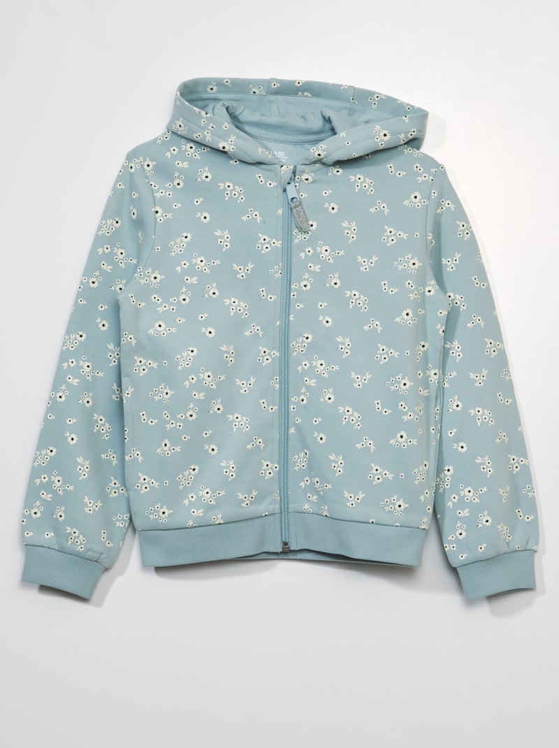 Hoodie met rits BLAUW - Kiabi