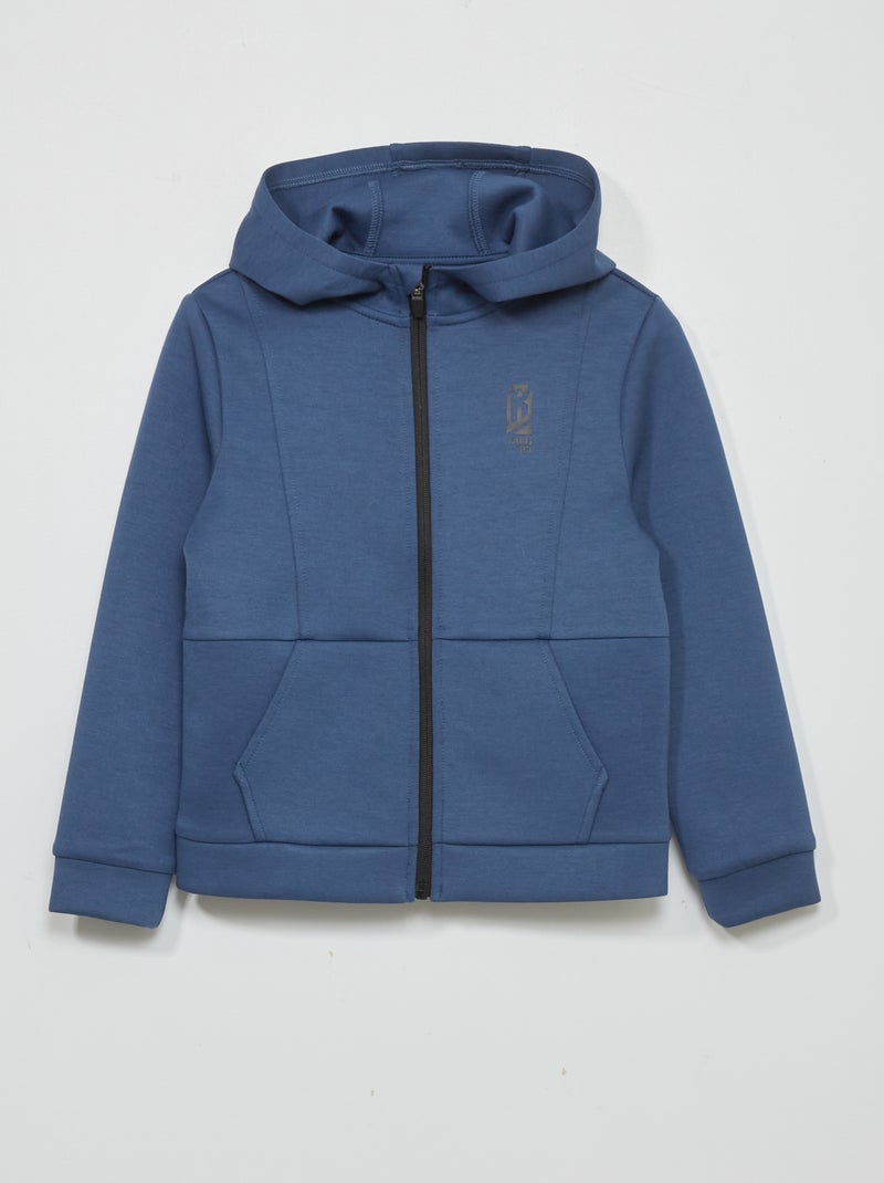 Hoodie met rits BLAUW - Kiabi