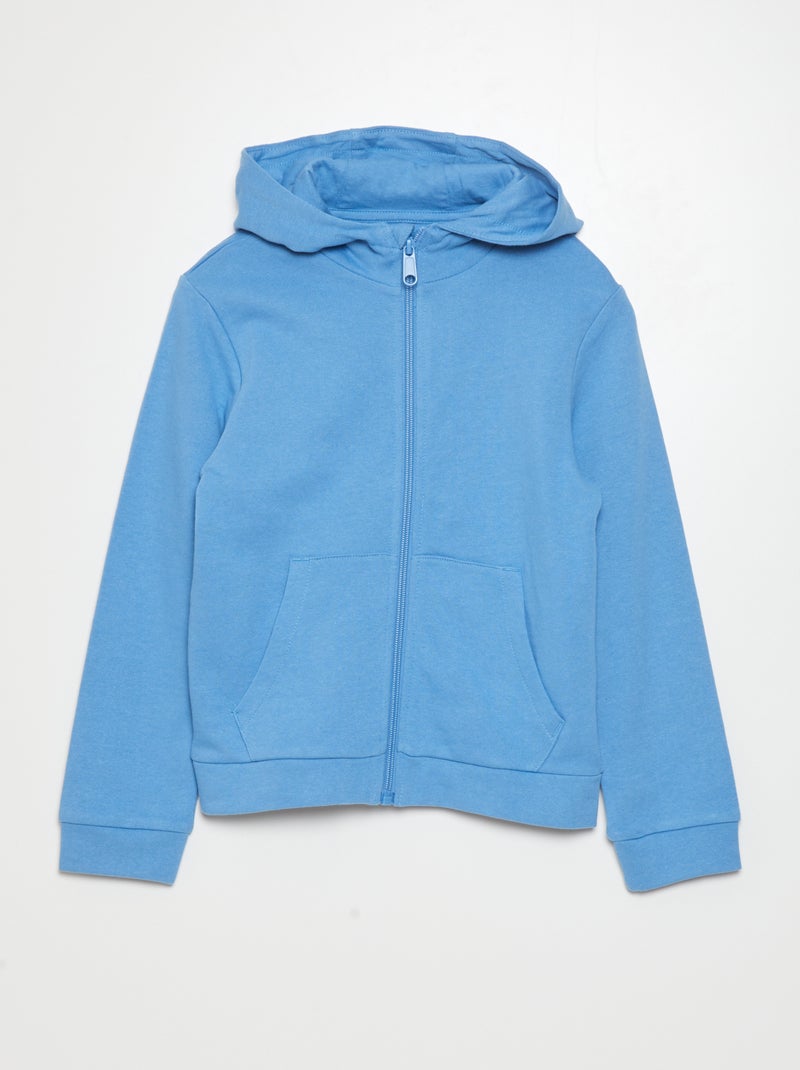 Hoodie met rits BLAUW - Kiabi