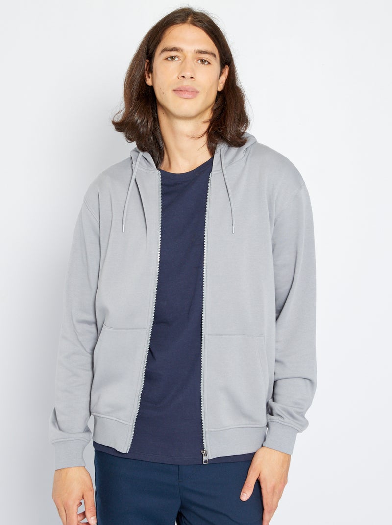 Hoodie met rits BLAUW - Kiabi