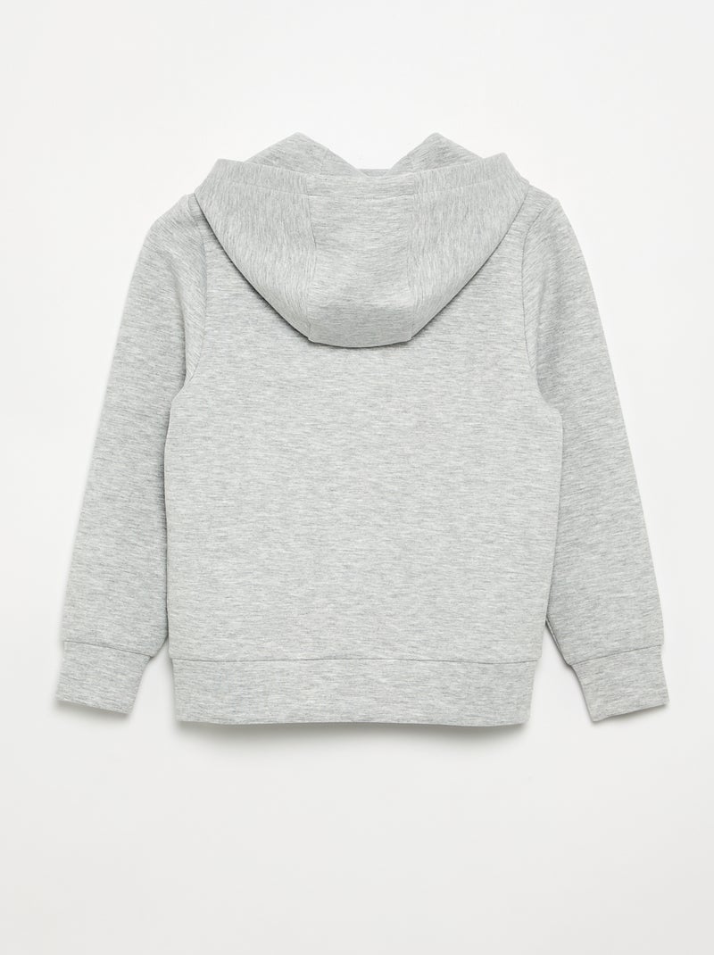 Hoodie met rits en 2 ritszakken Grijs - Kiabi