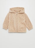 Hoodie met rits en motiefje BIEGE - Kiabi