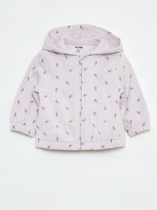 Hoodie met rits en motiefje