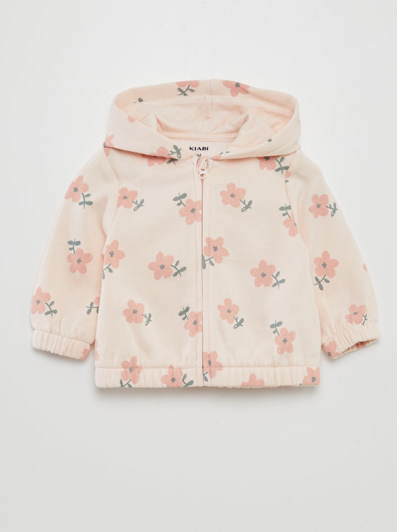 Hoodie met rits en motiefje ROSE - Kiabi