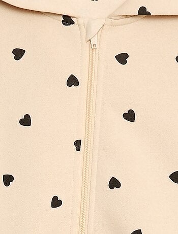 Hoodie met rits en print