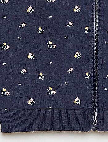 Hoodie met rits en print