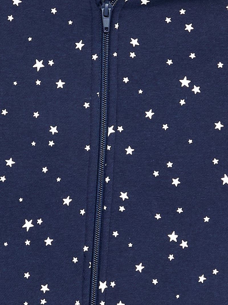 Hoodie met rits en print Blauw - Kiabi