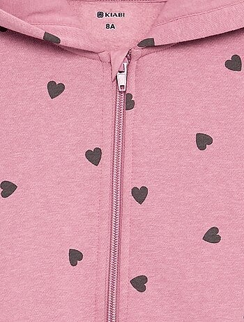 Hoodie met rits en print