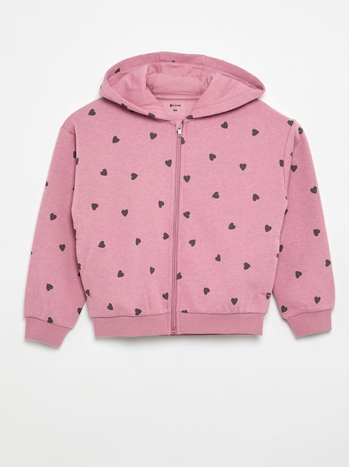 Hoodie met rits en print - Kiabi