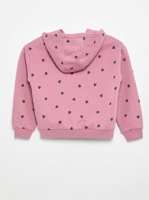 Hoodie met rits en print - Kiabi
