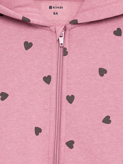 Hoodie met rits en print - Kiabi