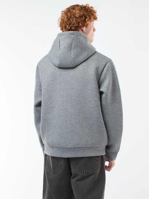 Hoodie met rits en voering met schapenvachteffect - Kiabi