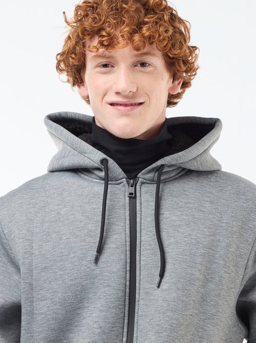 Hoodie met rits en voering met schapenvachteffect - Kiabi
