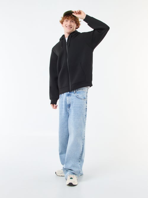 Hoodie met rits en voering met schapenvachteffect - Kiabi