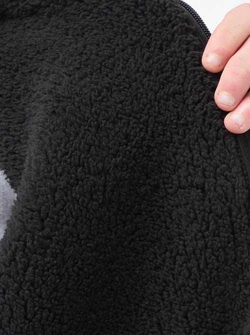 Hoodie met rits en voering met schapenvachteffect - Kiabi