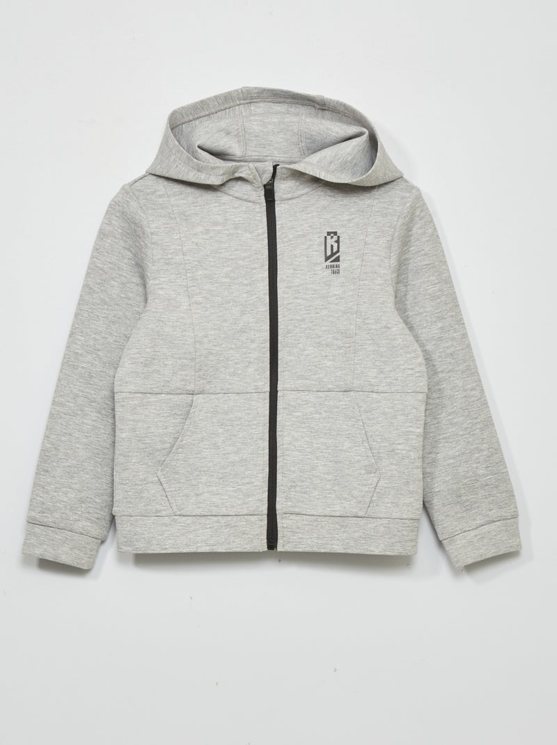 Hoodie met rits GRIJS - Kiabi
