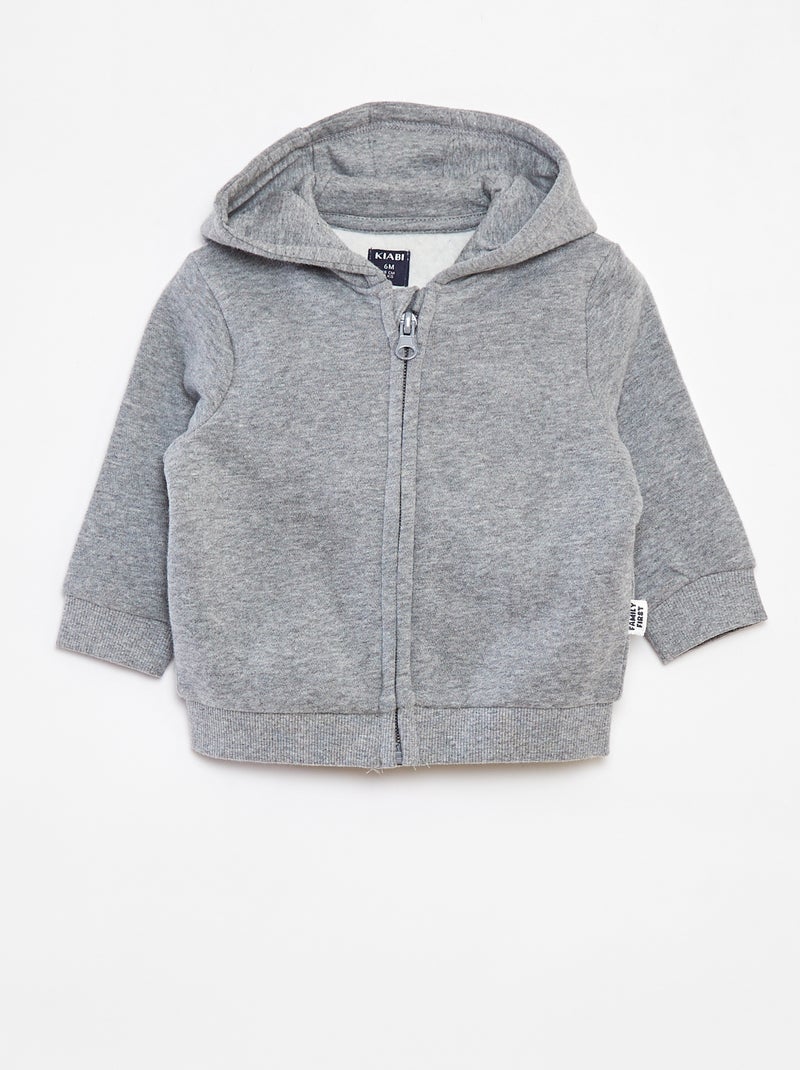 Hoodie met rits Grijs - Kiabi