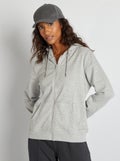 Hoodie met rits GRIJS - Kiabi