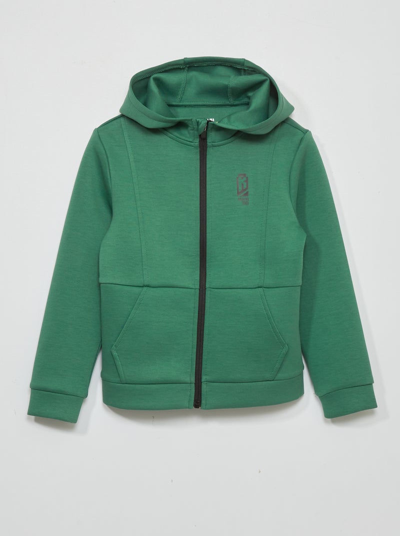 Hoodie met rits GROEN - Kiabi