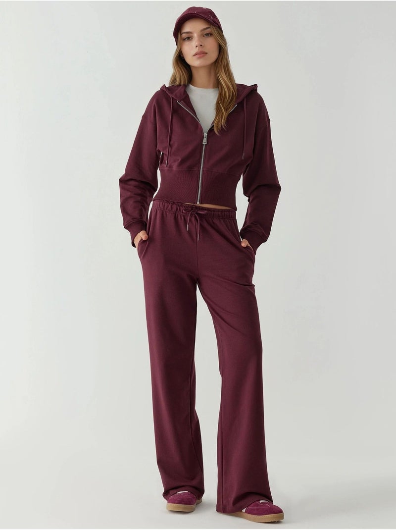 Hoodie met rits hiccup Bordeauxrood - Kiabi