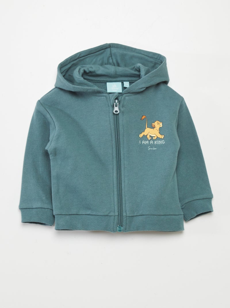 Hoodie met rits 'Simba' van 'Disney' GROEN - Kiabi