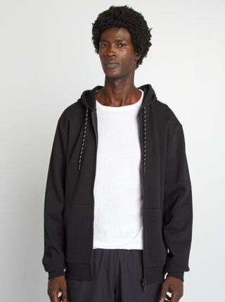 Hoodie met rits van piquétricot