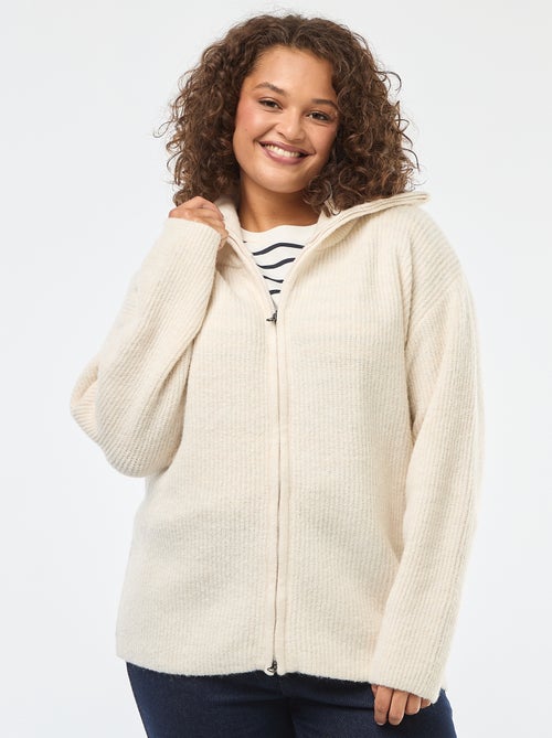 Hoodie met rits van tricot - Kiabi