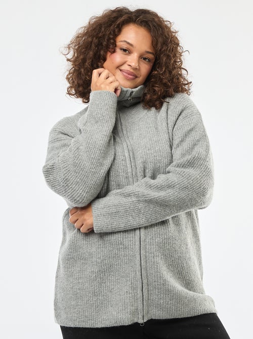 Hoodie met rits van tricot - Kiabi