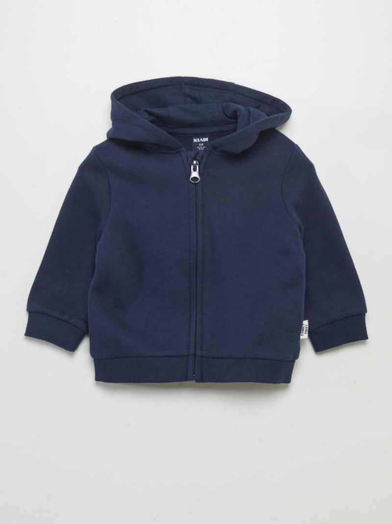 Hoodie met rits ZWART - Kiabi